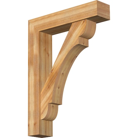 Olympic Block Rough Sawn Bracket W/ Offset Brace, Western Red Cedar, 8W X 36D X 48H